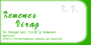 kemenes virag business card